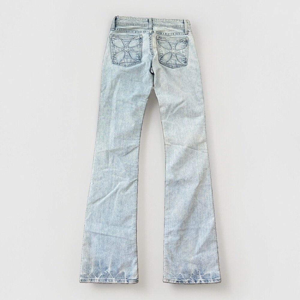 Habitual Bootcut Jeans Women Size 25 Long Stretch Cross Embroidered Denim